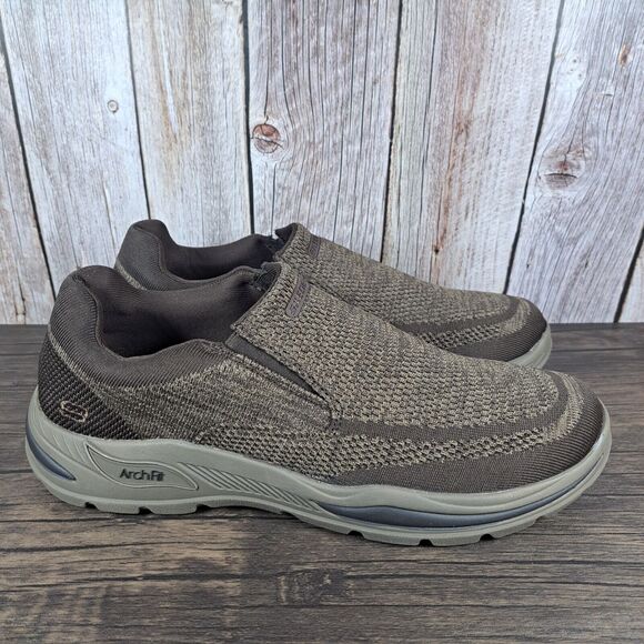 Skechers Motley Vaseo Arch Fit Slip On Loafer Men's Sz 13 Brown (VGC) - Picture 3 of 9